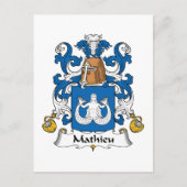 Carte Postale Crest de la famille Mathieu (Devant)