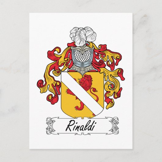 Carte Postale Crest de la famille Rinaldi (Devant)