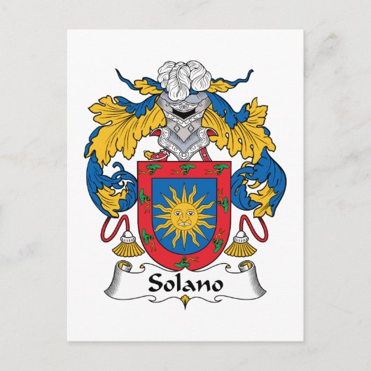 Carte Postale Crest de la famille Solano (Devant)
