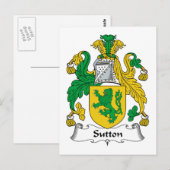 Carte Postale Crest de la famille Sutton (Devant / Derrière)
