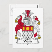 Carte Postale Crest de la famille Watts (Devant / Derrière)