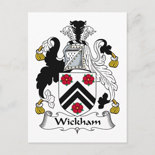 Carte Postale Crest de la famille Wickham (Devant)