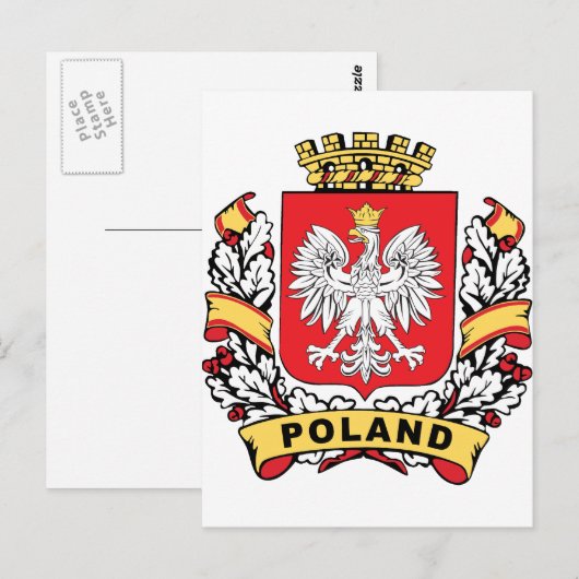 Carte Postale Crest de Pologne (Devant / Derrière)