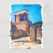 Carte Postale Crète Grèce antique Temple aquarelle (Devant)