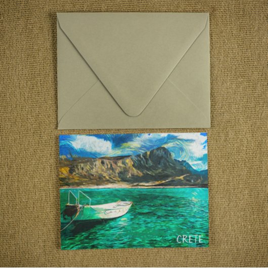 Carte Postale Crète Grèce Ocean Oil Peinture
