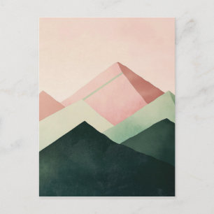 Carte Postale Crête pastel – Paysage de montagne géométrique #1