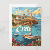 Carte Postale Crète Vintage (Devant / Derrière)
