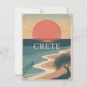 Carte Postale Crète vintage minimaliste