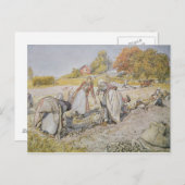 Carte Postale Creusage de pommes de terre, 1905 (Devant / Derrière)