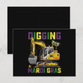 Carte Postale Creusement Mardi Gras Excavateur Carnaval de Const (Devant / Derrière)