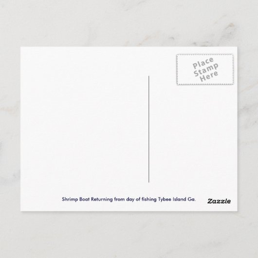 Carte Postale crevette Bateau Tybee Island Géorgie (Dos)