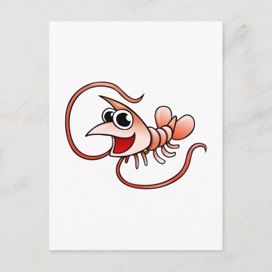 Carte Postale Crevettes caricaturales (Devant)