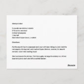 Carte Postale Crevettes Dans La Recette De Bière (Dos)