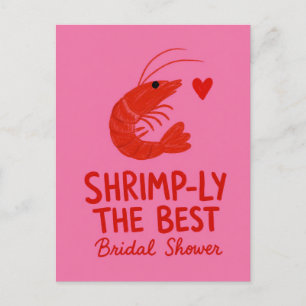 Carte Postale Crevettes Funny Rose Fête de Bachelorette