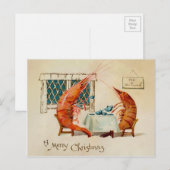 Carte Postale crevettes vintages de l'époque victorienne (Devant / Derrière)