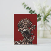 Carte Postale Cri de chair pourrie de Zombie mort-vivant (Debout devant)