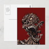 Carte Postale Cri de chair pourrie de Zombie mort-vivant (Devant / Derrière)
