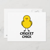 Carte Postale Cricket Chick (Devant / Derrière)