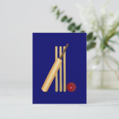 Carte Postale Cricket, wicket, chauve-souris et balle (Debout devant)
