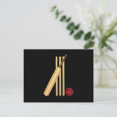 Carte Postale Cricket, wicket, chauve-souris et balle (Debout devant)