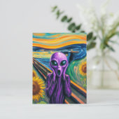 Carte Postale Crier Purple Alien Fine Art Parodie (Debout devant)