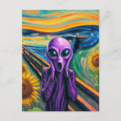 Carte Postale Crier Purple Alien Fine Art Parodie (Devant)
