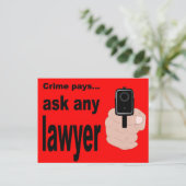 Carte Postale Crime Paye - demandez à un avocat. (Debout devant)