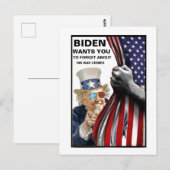 Carte Postale Criminel de guerre Joe Biden (Devant / Derrière)