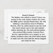 Carte Postale Criminels stupides (Devant / Derrière)