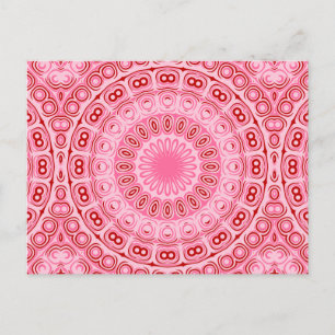 Carte Postale Crimson et Motif de mandala rose