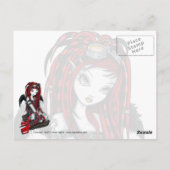Carte postale "Crimson" Red Tattoo Cyber Goth Ange (Dos)