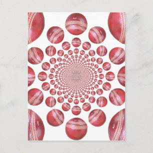 Carte Postale Crimson Vortex : Belle Balle de Cricket Rouge