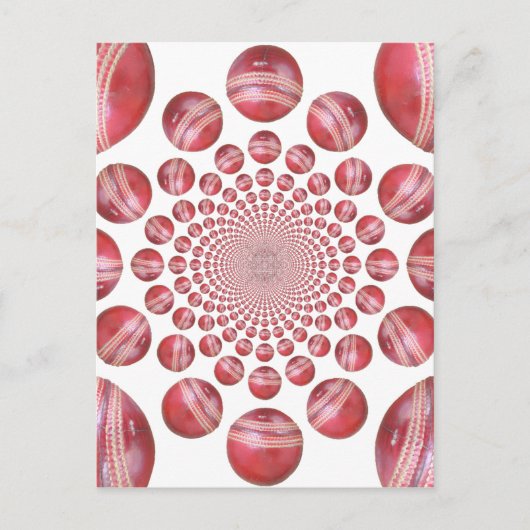 Carte Postale Crimson Vortex : Belle Balle de Cricket Rouge (Devant)