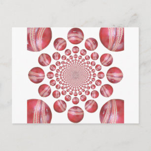 Carte Postale Crimson Vortex : Belle Balle de Cricket Rouge
