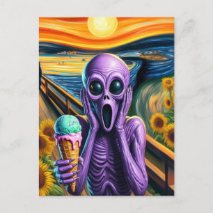 Carte Postale Cris Alien violet Fonte de glace