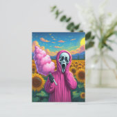 Carte Postale Cris Holding de bonbon de coton dans le champ de t (Debout devant)