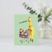 Carte Postale Cris Noël de poulet en caoutchouc (Debout devant)