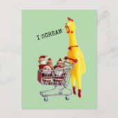 Carte Postale Cris Noël de poulet en caoutchouc (Devant)