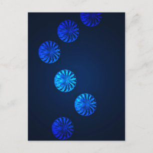 Carte Postale Cristal bleu design irlandais