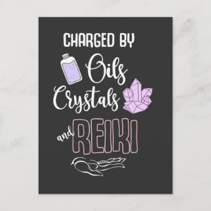 Carte Postale Cristal de Reiki amusant et citation d'huiles esse