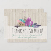 Carte Postale Cristaux bohémiens rustiques & Arrow Aquarelle Boi (Devant / Derrière)