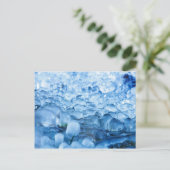 Carte Postale Cristaux de glace Abstraits bleus gouttes d'eau (Debout devant)