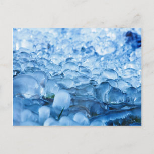 Carte Postale Cristaux de glace Abstraits bleus gouttes d'eau