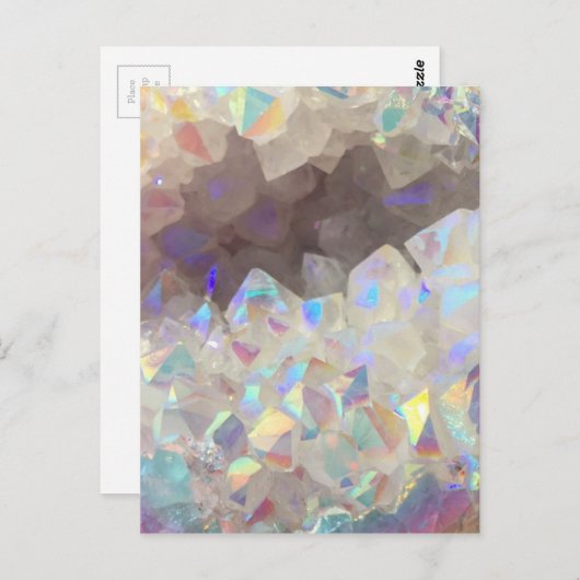 Carte Postale Cristaux Iridescente Aura (Devant / Derrière)