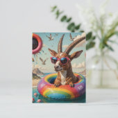 Carte Postale Critère amusant comme une chèvre lors d'un voyage  (Debout devant)