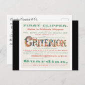 Carte Postale Critère Clipper Sailing (Devant / Derrière)