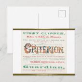 Carte Postale Criterion Clipper Sailing (Devant / Derrière)