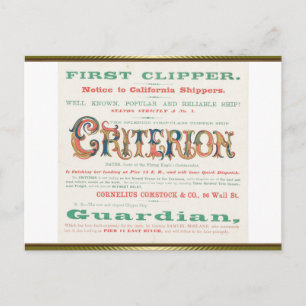 Carte Postale Criterion Clipper Sailing