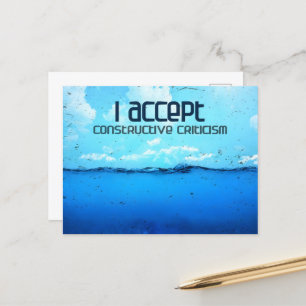 Carte Postale "Critique constructive" Motivation Affirmation