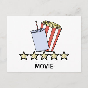 Carte Postale Critique de film personnalisée 5 étoiles Popcorn B